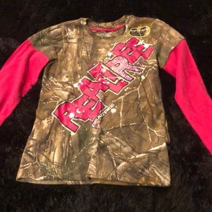 Girls real tree camouflage long sleeve shirt